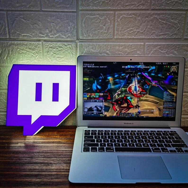 Twitch Logo Light USB Version 3D Printed Light Box The Ultimate Gamer - FYLZGO Signs