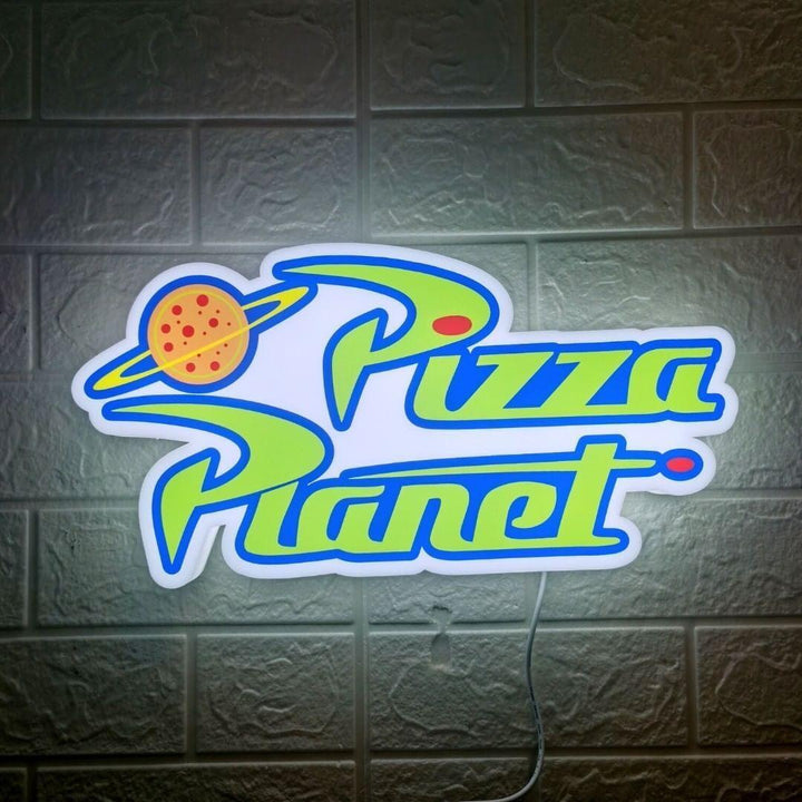 Pizza Planet Toy Story 3D Printed LED Lightbox Sign Wall Art Decor fan cave - FYLZGO Signs