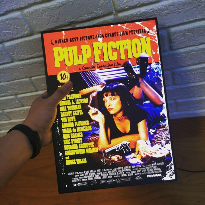 Pulp Fiction Movie Poster LED Lightbox Fully Dimmable USB Lightbox Powered - FYLZGO Signs