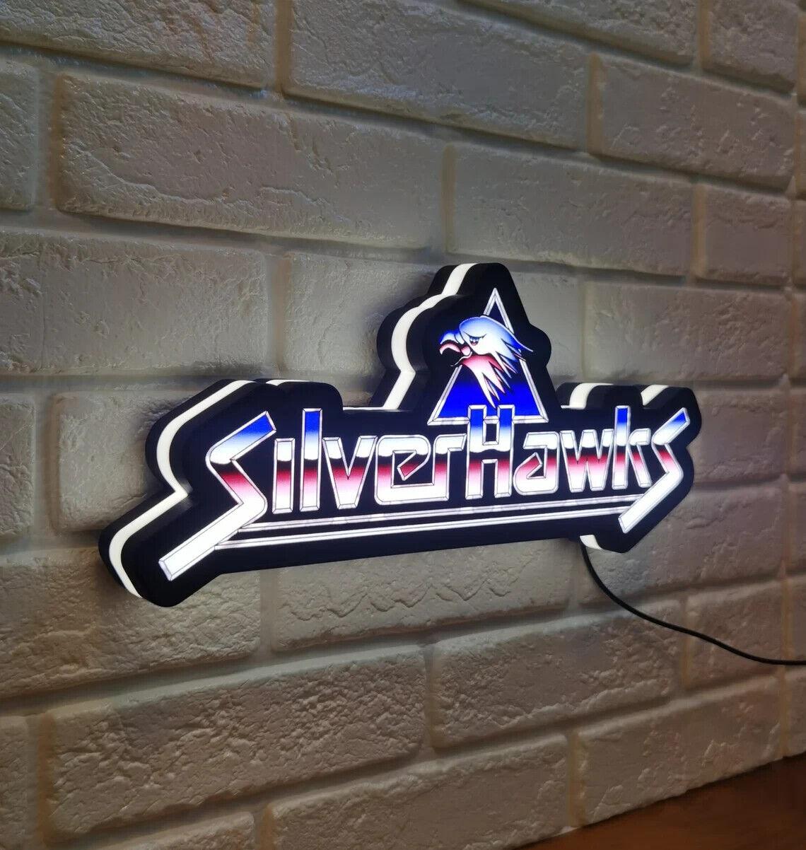 SilverHawks 3D Printed LED Sign Quicksilver Thundercats 80's Classic Mancave 3d Lightbox - FYLZGO Signs