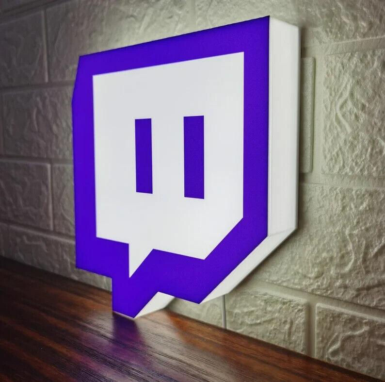 Twitch Logo Light USB Version 3D Printed Light Box The Ultimate Gamer - FYLZGO Signs