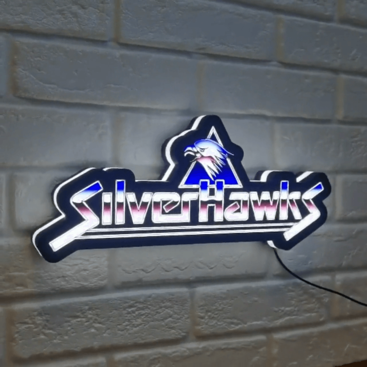 SilverHawks 3D Printed LED Sign Quicksilver Thundercats 80's Classic Mancave 3d Lightbox - FYLZGO Signs