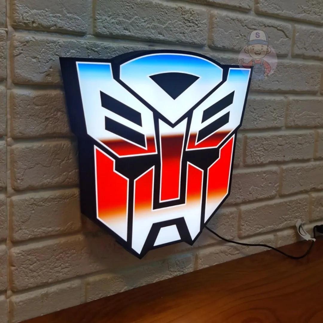 Transformers retro 3D printed LED light box logo wall art decorative fan cave - FYLZGO Signs