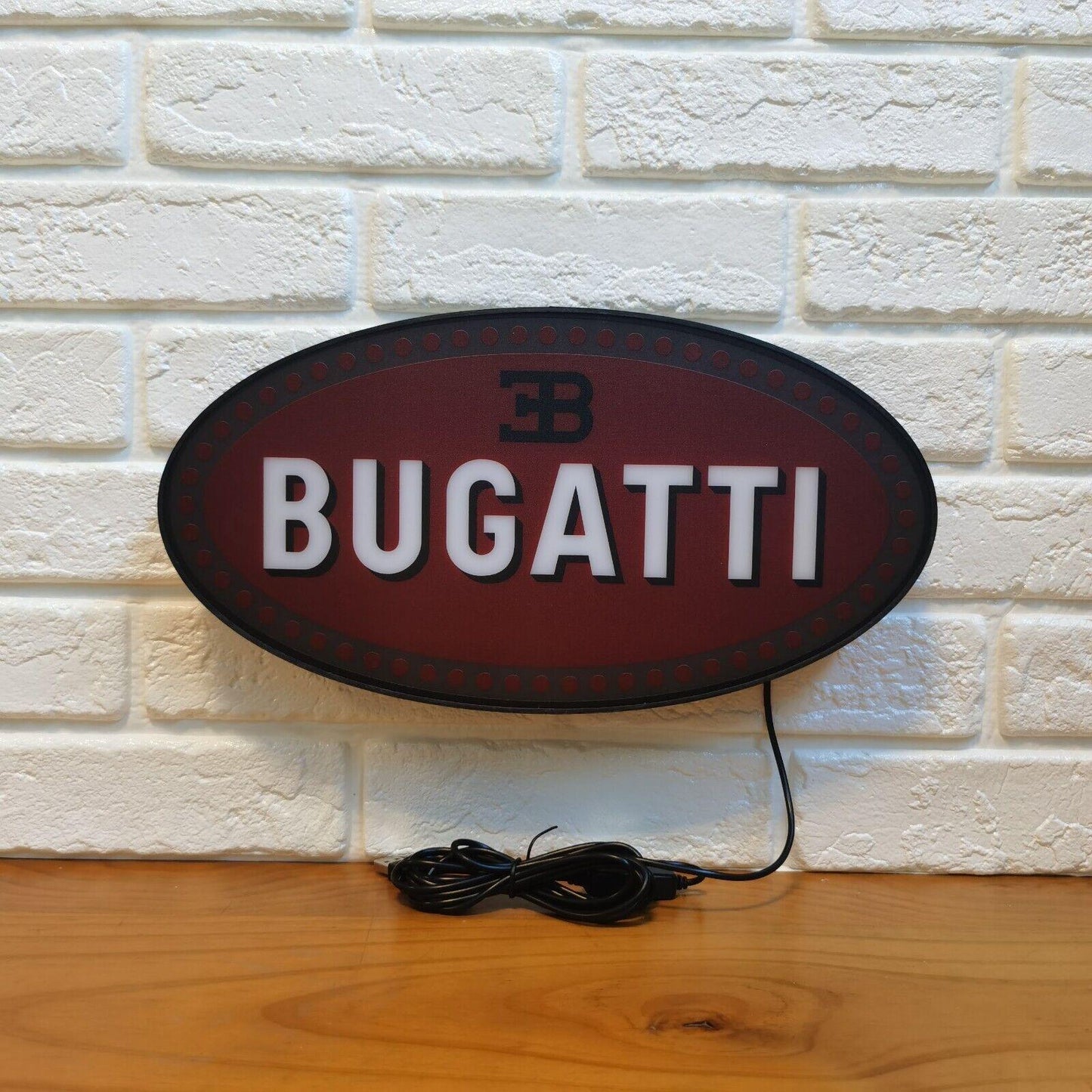 Bugatti LED Light Box USB Power Supply Luxury Car Decor Great Gift for Car Lovers - FYLZGO Signs