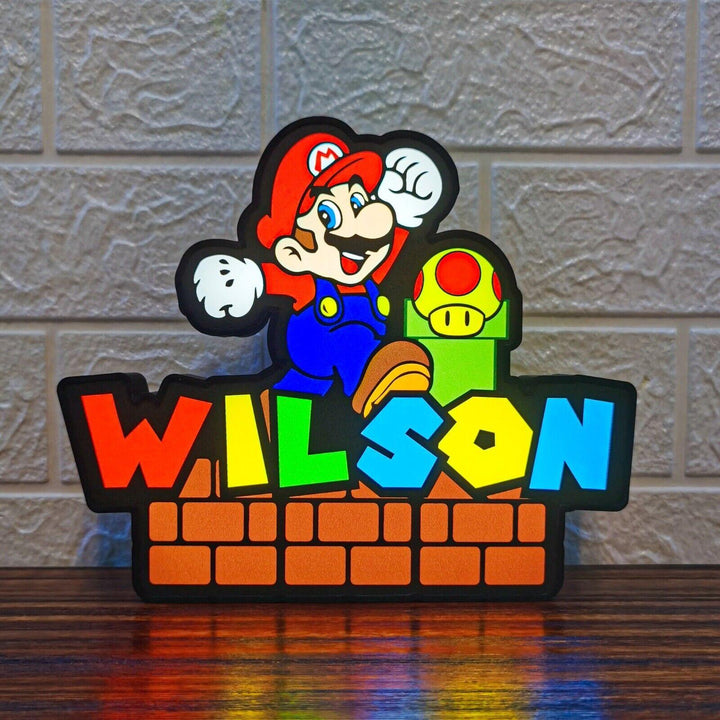 Super Mario Bros. Logo LED Light Box Fully Dimmable & USB Power - FYLZGO Signs