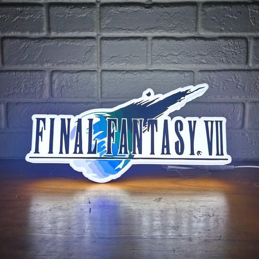 Final Fantasy VII 3D Printed LED Lightbox Sign Wall Art Decor fan cave - FYLZGO Signs