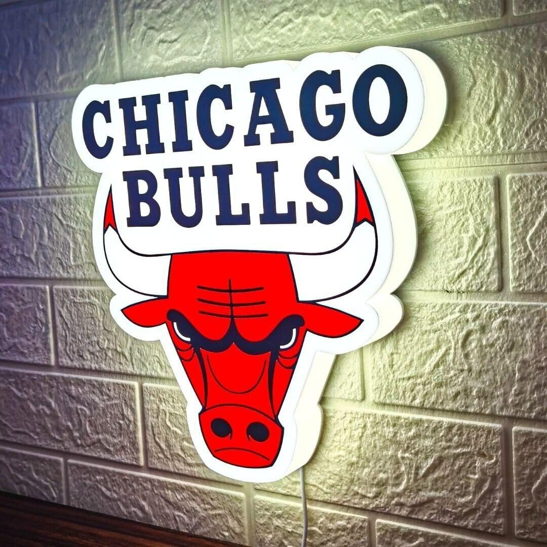 NBA Chicago Bulls Logo LED Light Box USB Power Logo LED Logo - 3D Printing - FYLZGO Signs