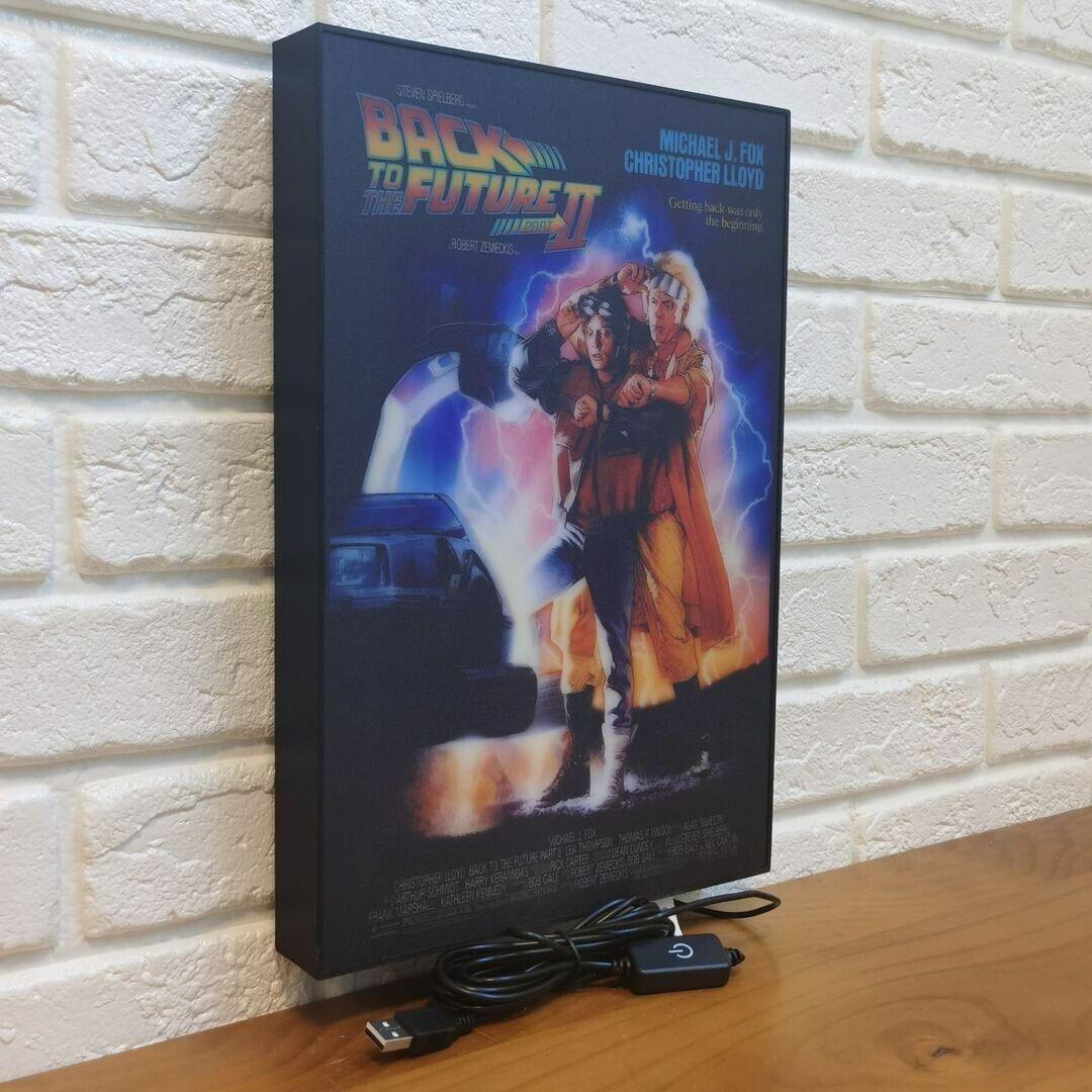 Back to the Future 2 Retro Poster LED Light Box (BTTF 2 Light Box) Full Dimma - FYLZGO Signs