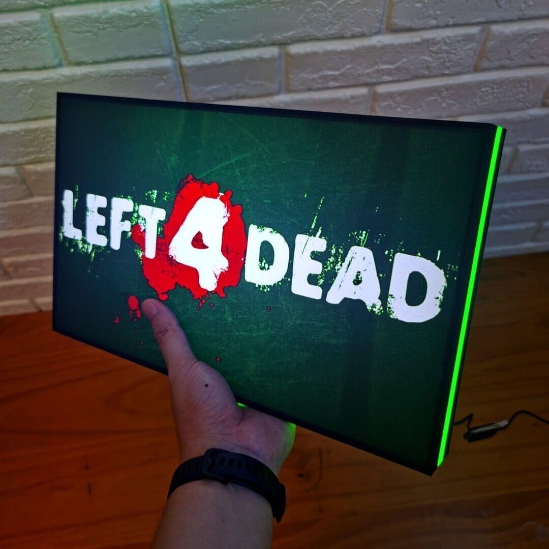 Left 4 Dead LED Light Dimmable and USB Powered Game Room Decor, Man Cave Sign 3D Lightbox - FYLZGO Signs