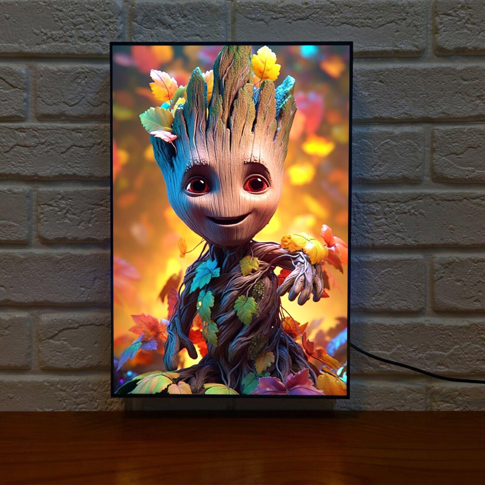 Custom Baby Groot Lighting Canvas - FYLZGO Signs