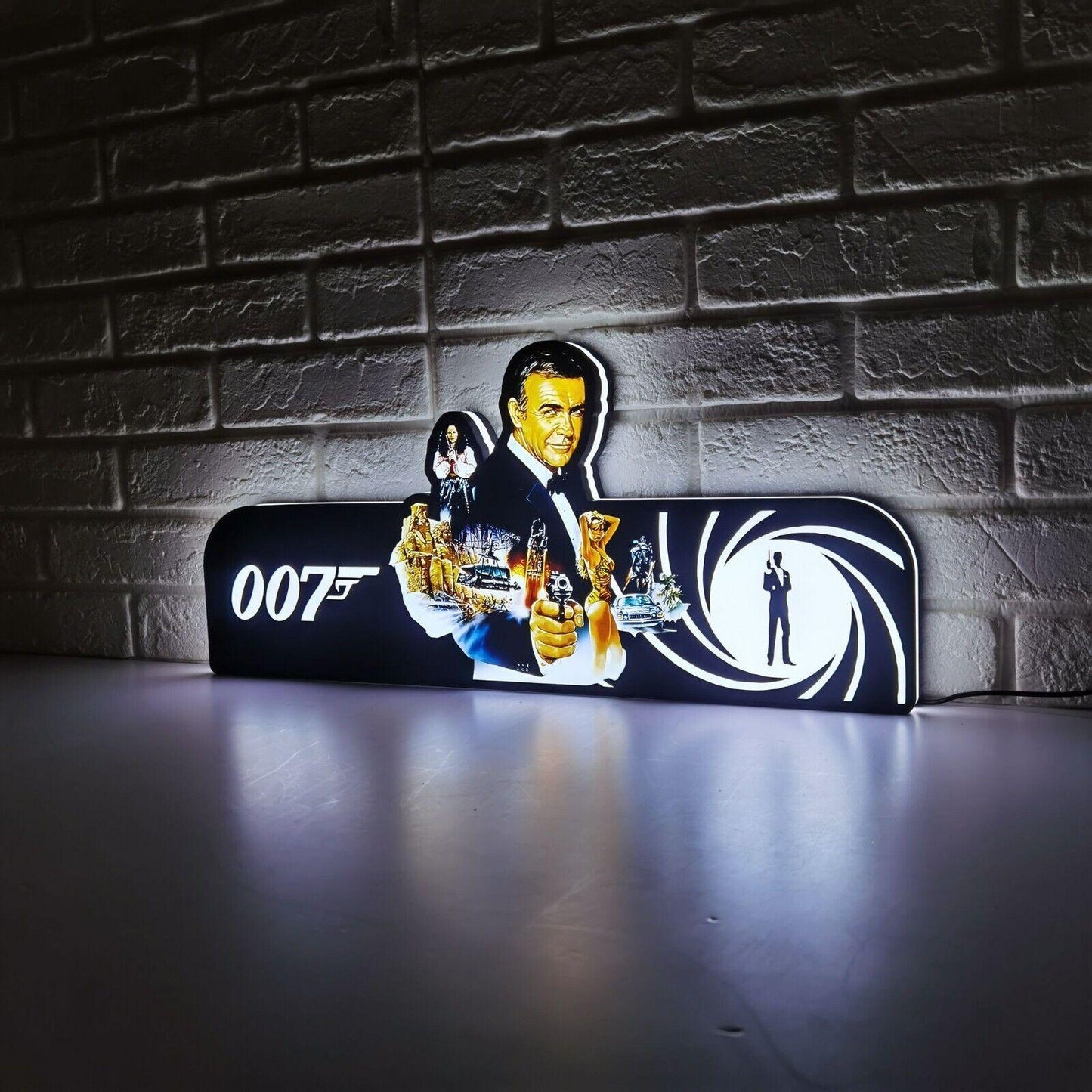 Rare 007 James Bond Pinball Top Light Box LED Light Box - USB Powered - Fully Dimmable