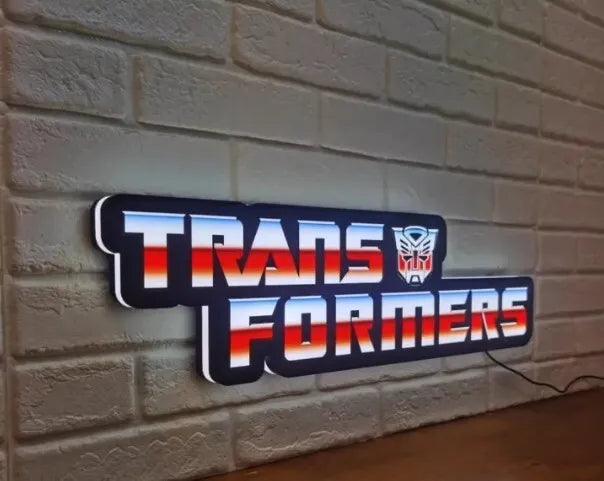 Transformers retro 3D printed LED light box logo wall art decorative fan cave - FYLZGO Signs