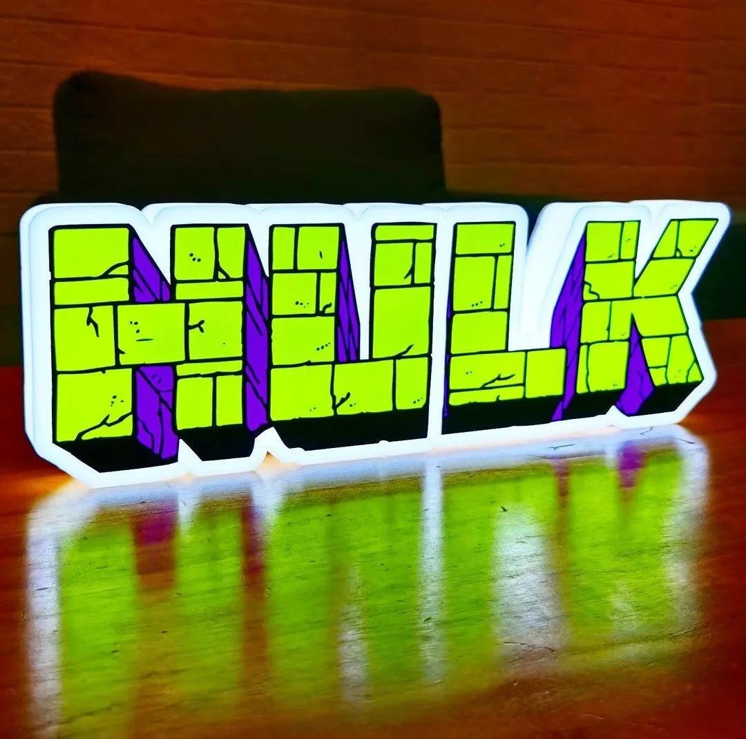 Incredible Hulk Vintage Logo LED Sign Dimmable & Powered by USB 3D Lightbox - FYLZGO Signs