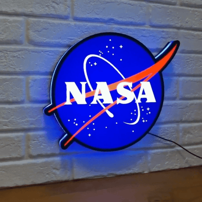 NASA Logo Sign LED Light Box Fully Dimmable USB Powered - FYLZGO Signs