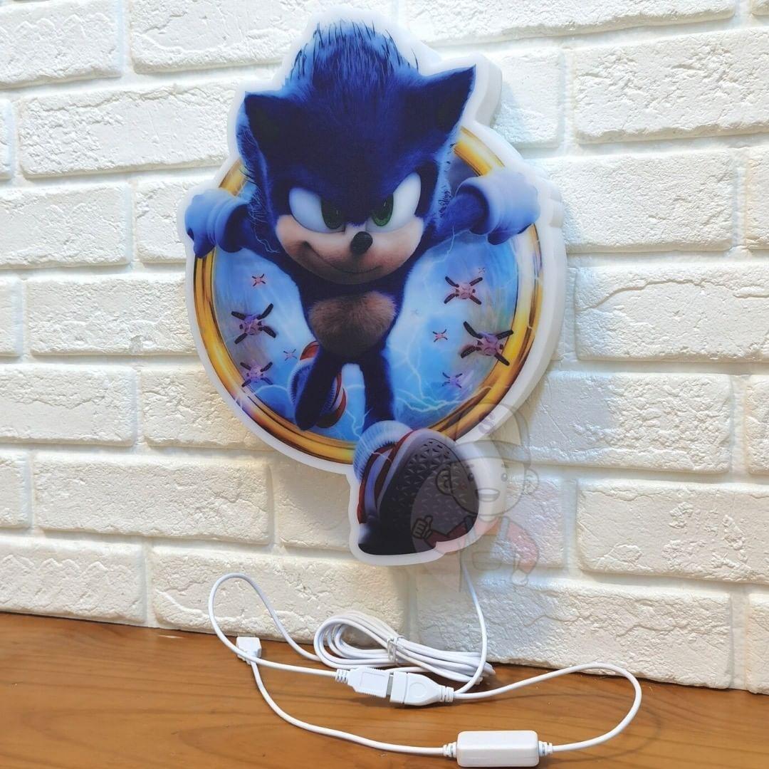 Sonic the Hedgehog 3D Printed LED Lightbox Sign Wall Art Decorative Fan Cave - FYLZGO Signs