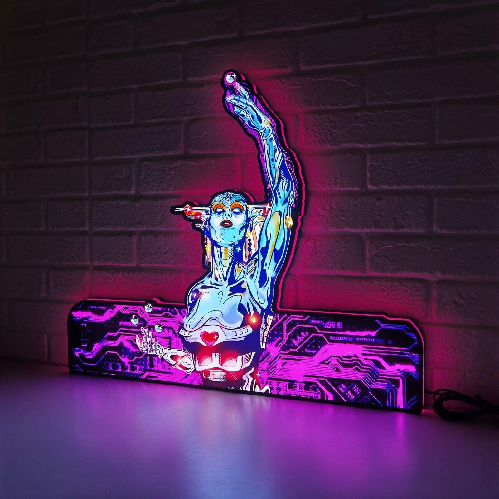 Rare Bride of PinBot Pinball Top with LED Radiator USB Powered Dimmable 3D Lightbox - FYLZGO Signs