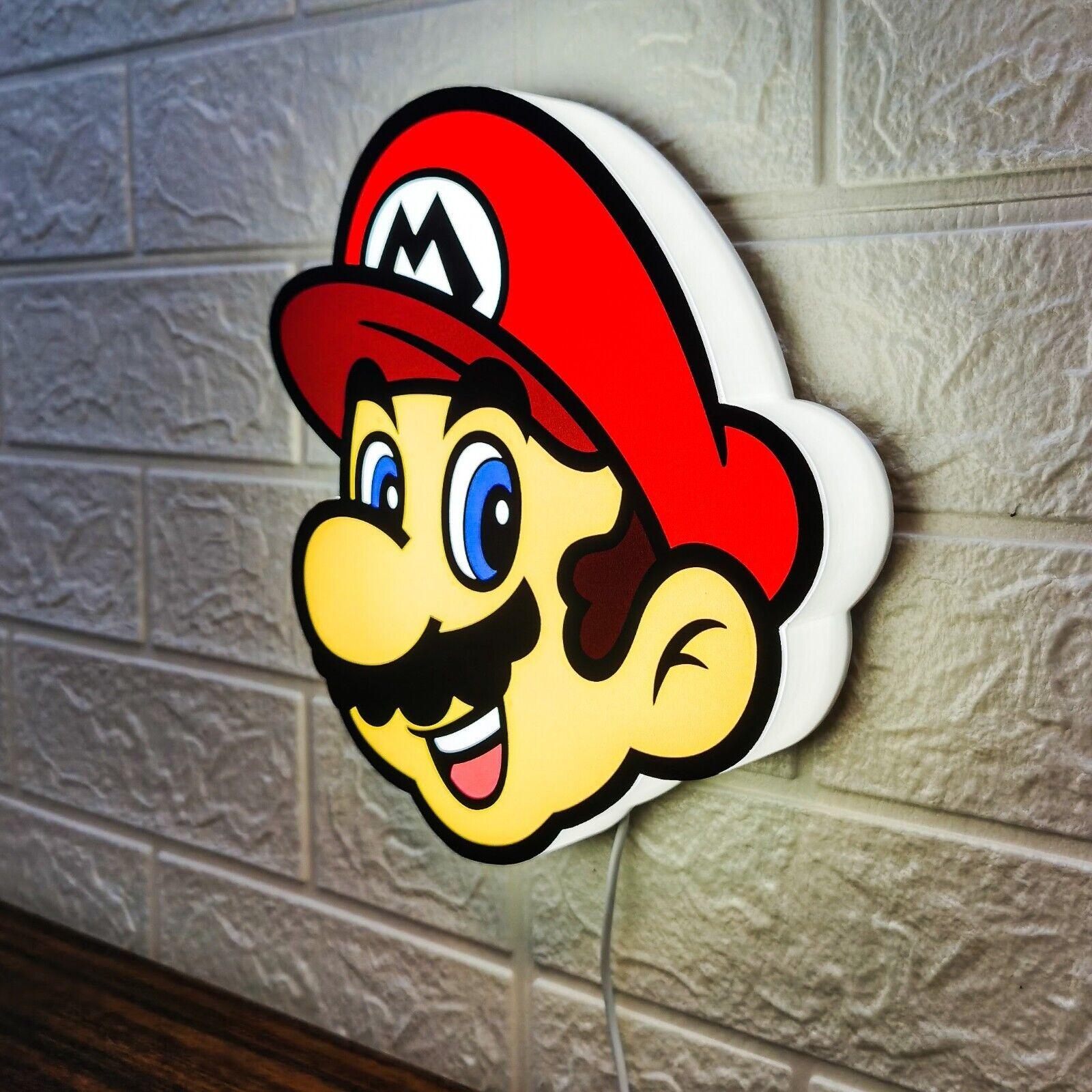 Super Mario Bros. Logo LED Light Box Fully Dimmable & USB Power - FYLZGO Signs