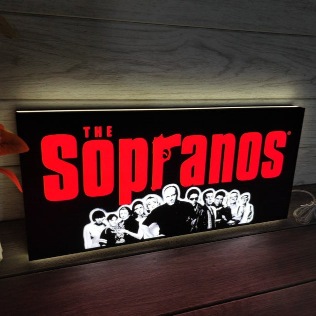 Sopranos 3D Printed LED Lightbox, Video Game Lightbox Logo 3D LED Light Box Arcade Games Lightbox