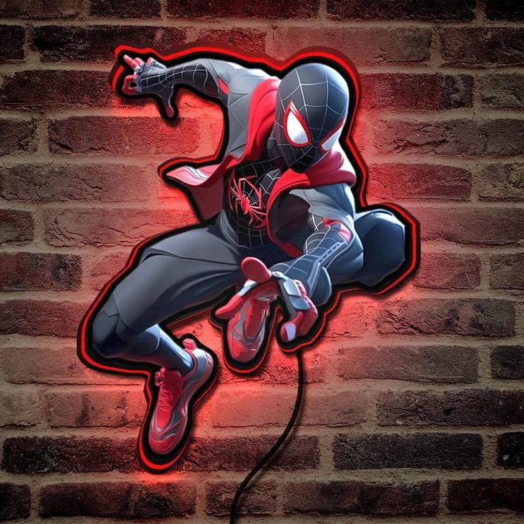 Miles Morales Spider-Man: Across the Spider-Verse 3D Printed LED Light Box