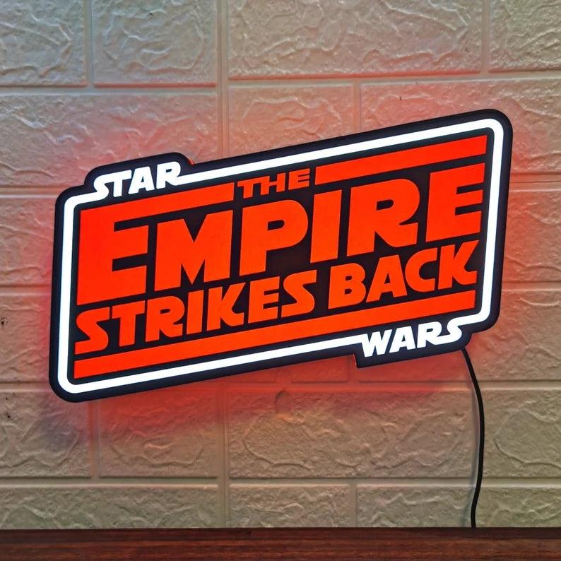 Star Wars The Empire Strikes Back 3D LED Sign Lighting Collection Handmade, Man Cave R2D2