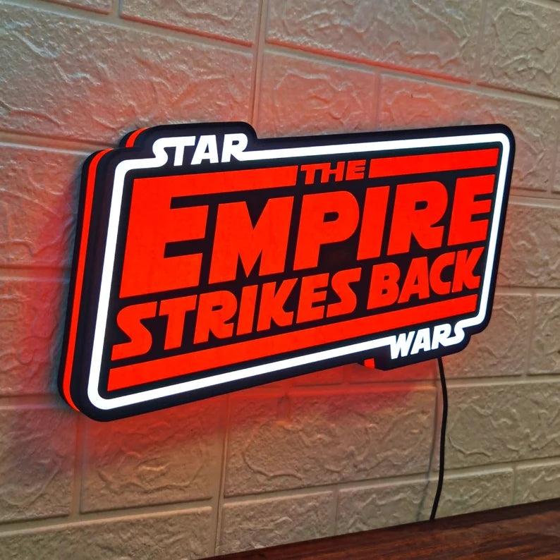 Star Wars The Empire Strikes Back 3D LED Sign Lighting Collection Handmade, Man Cave R2D2