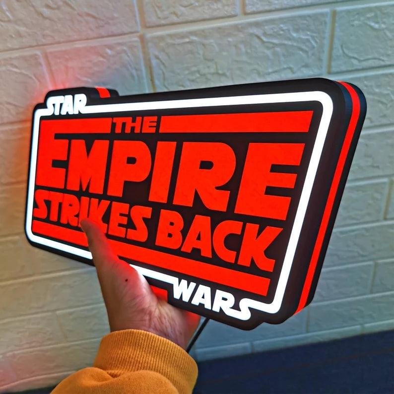 Star Wars The Empire Strikes Back 3D LED Sign Lighting Collection Handmade, Man Cave R2D2