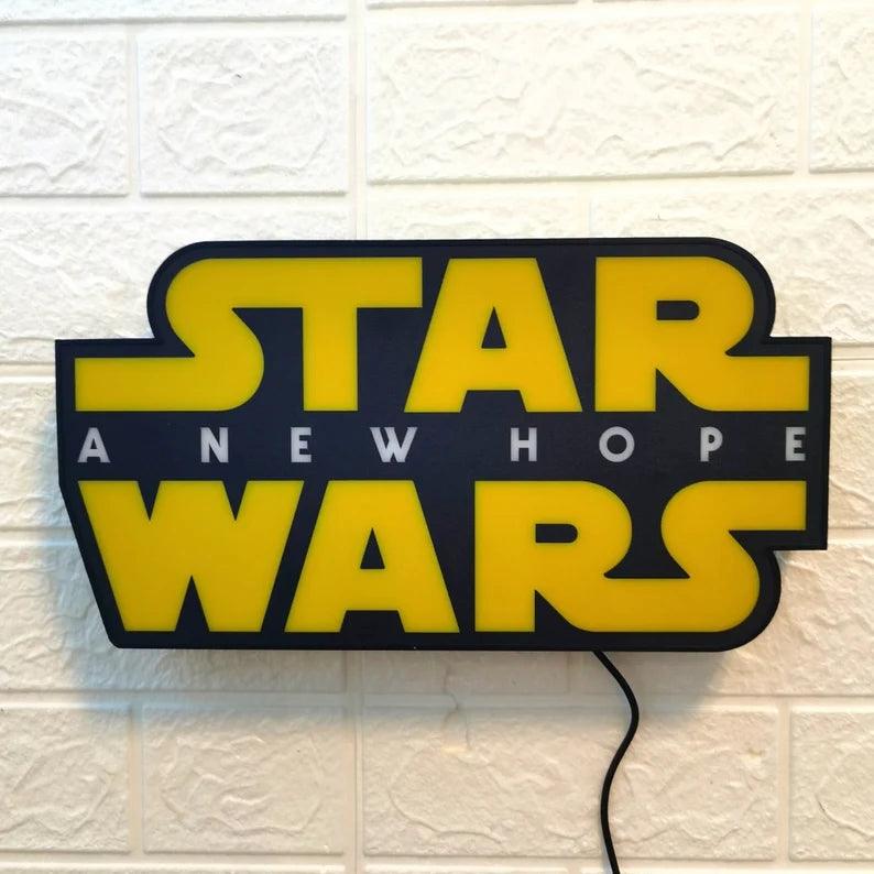 Star Wars A New Hope 3D Imprimé Lightbox fait à la main, Star Wars Led Wall Sign, Cadeau pour les fans de Star Wars