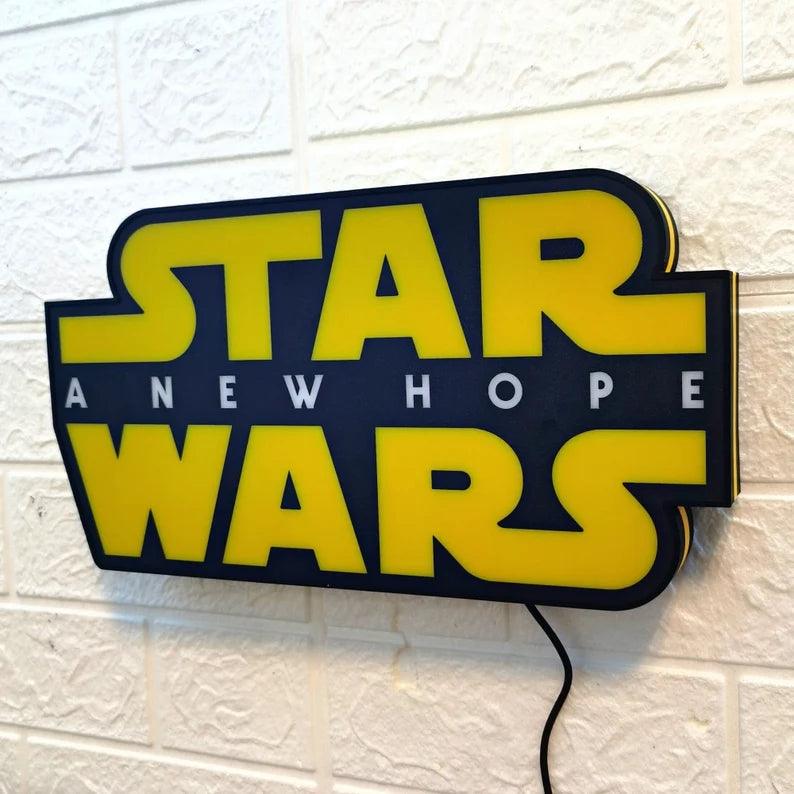 Star Wars A New Hope 3D Imprimé Lightbox fait à la main, Star Wars Led Wall Sign, Cadeau pour les fans de Star Wars