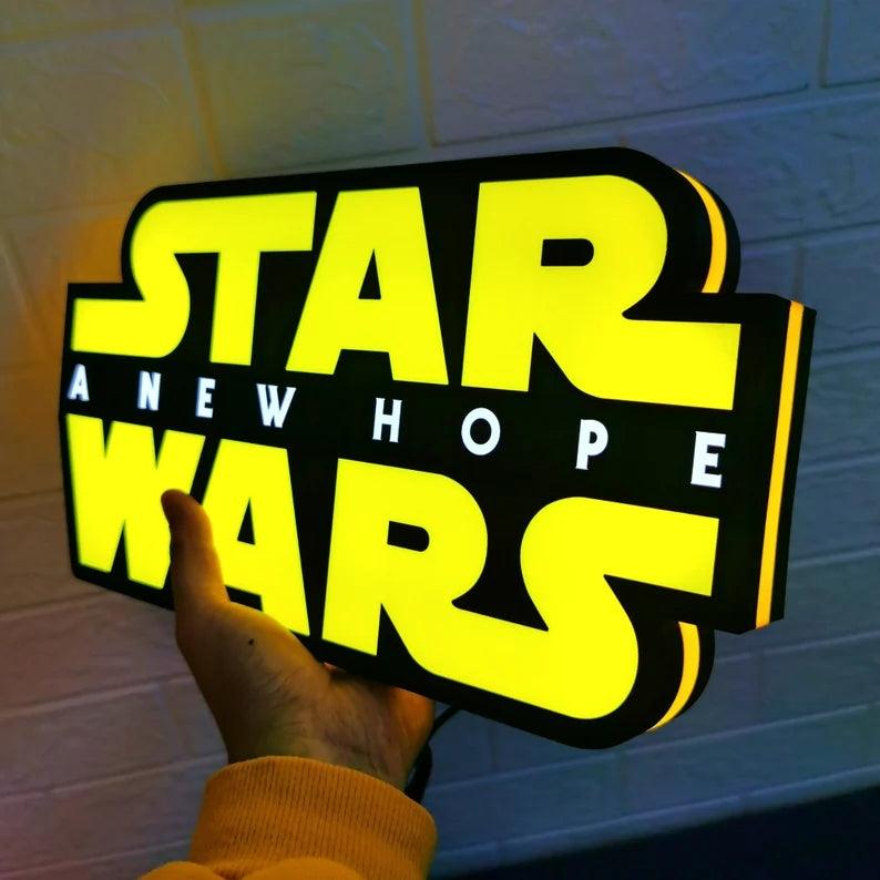 Star Wars A New Hope 3D Printed Lightbox Handmade,  Star Wars Led Wall Sign, Gift for Star Wars Fans