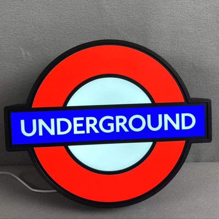 Underground Sign Lightbox - Living Room table light, Bedside Nightlight, desk light, London LED light, Man Cave light